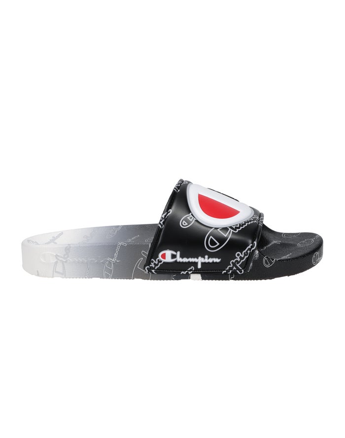 Champion Ipo Fade Badslippers Dames - Zwart/Wit - Belgie 0536LGOQV